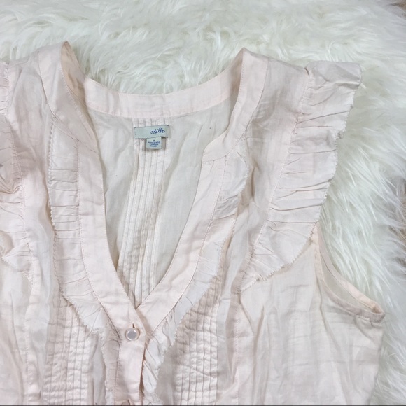 Odille for Anthro Ruffle Cap Sleeve Blouse - Picture 3 of 6